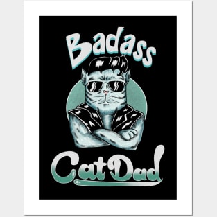 Badass Cat Dad Posters and Art